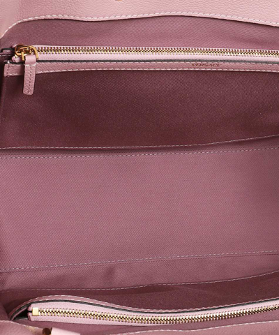 Shop Versace Leather Tote In Pink