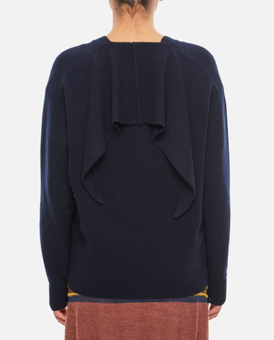 Shop Plan C Wool Cashmere V Neck Sweater In Blue