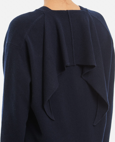 Shop Plan C Wool Cashmere V Neck Sweater In Blue