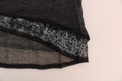 Shop Ermanno Scervino Chic Gray Lace Sleeve Women's Blouse