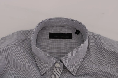 Shop Frankie Morello Chic Blue Checkered Casual Men's Shirt