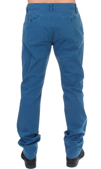 Shop Gianfranco Ferre Gf Ferre Elegant Straight Fit Cotton Men's Chinos In Blue