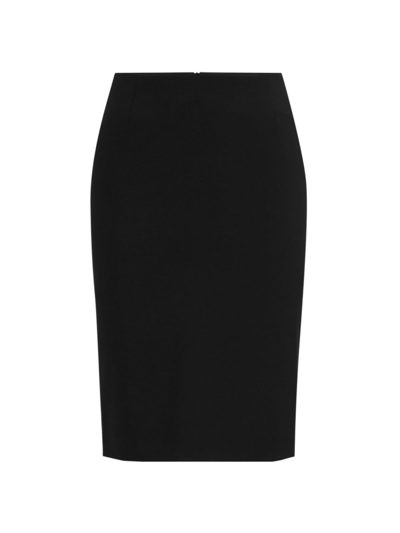 Shop Hugo Boss Women's Slim-fit Pencil Skirt In Virgin Wool In Black