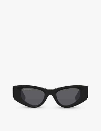 Shop Balenciaga Women's Black Bb0243s Cat-eye Acetate Sunglasses