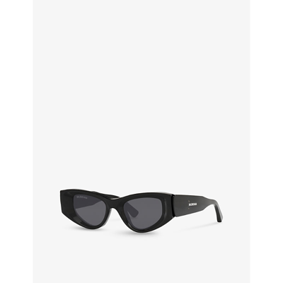 Shop Balenciaga Women's Black Bb0243s Cat-eye Acetate Sunglasses
