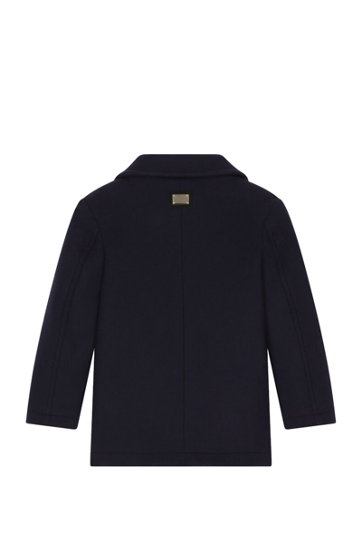 Shop Dolce & Gabbana Double Breasted Coat In Blue
