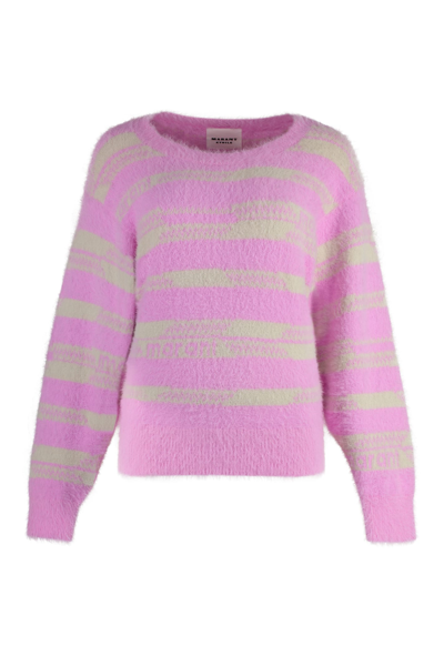 Shop Marant Etoile Orson Printed Crew-neck Sweater In Pink