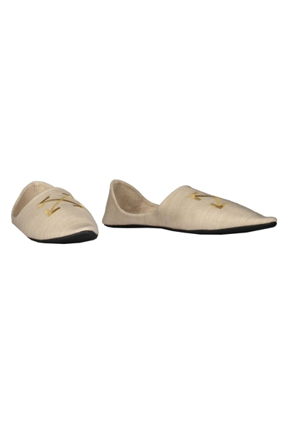 Shop Off-white Slippers In Beige