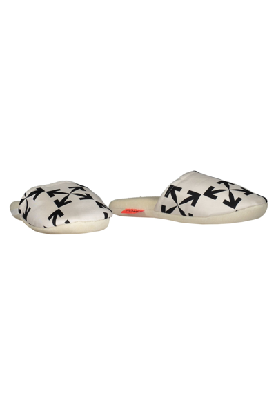 Shop Off-white Fabric Slippers In White