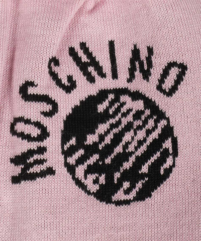 Shop Moschino Logo Wool Beanie In Pink