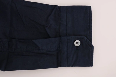 Shop John Galliano Elegant Blue Cotton Casual Men's Shirt