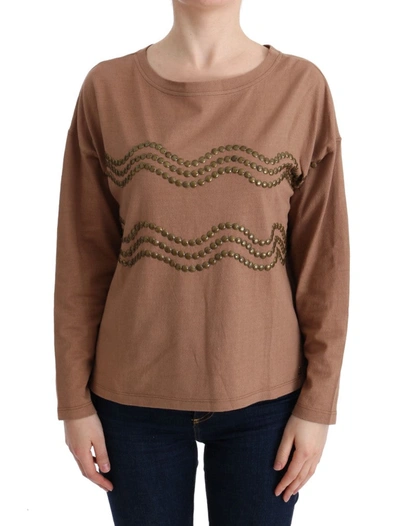 Shop John Galliano Chic Brown Crewneck Cotton Women's Sweater