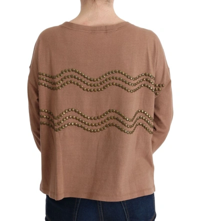 Shop John Galliano Chic Brown Crewneck Cotton Women's Sweater