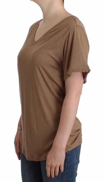 Shop John Galliano Elegant Short-sleeved Brown Rayon Women's Top