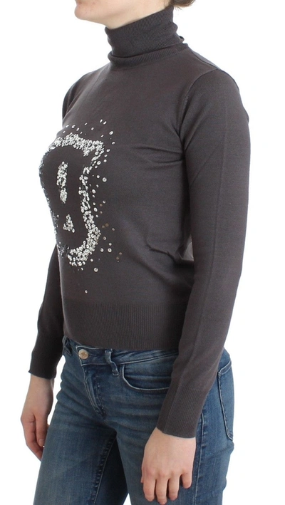 Shop John Galliano Elegant Virgin Wool Turtleneck Women's Sweater In Brown