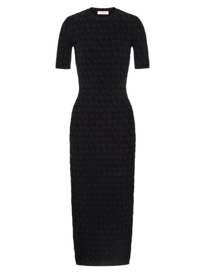 Shop Valentino Women's Toile Iconographe Stretched Viscose Dress In Black