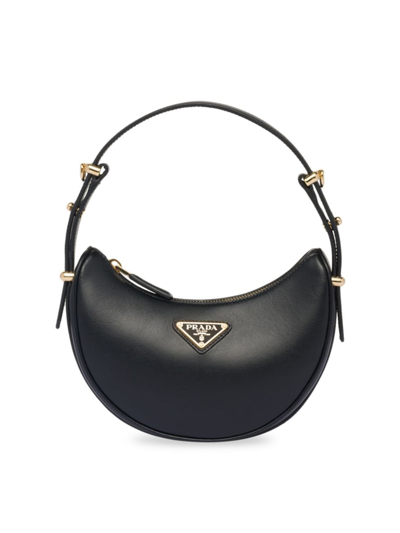 Shop Prada Women's Leather Mini Shoulder Bag In Black