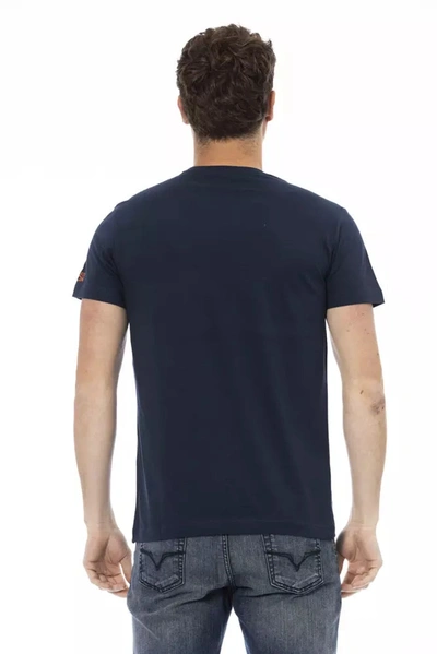 Shop Trussardi Action Chic Blue Short Sleeve Tee With Front Men's Print