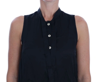 Shop Versace Jeans Chic Sleeveless Black Shirt Women's Blouse
