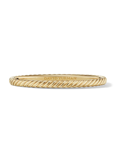 Shop David Yurman Women's Sculpted Cable Bangle Bracelet In 18k Yellow Gold