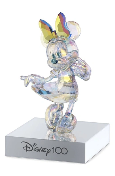 Shop Swarovski X Disney® 100 Minnie Mouse Figurine In White Multicolored