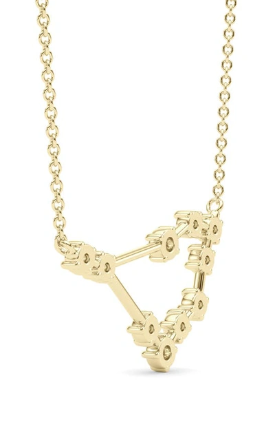 Hautecarat Capricorn Constellation Lab Created Diamond Necklace In 18k Yellow Gold