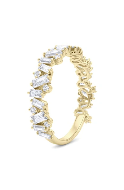 Hautecarat Princess Cut Lab Created Diamond 18k Gold Eternity Band Ring In 18k Yellow Gold