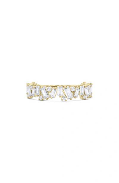 Hautecarat Princess Cut Lab Created Diamond 18k Gold Eternity Band Ring In 18k Yellow Gold