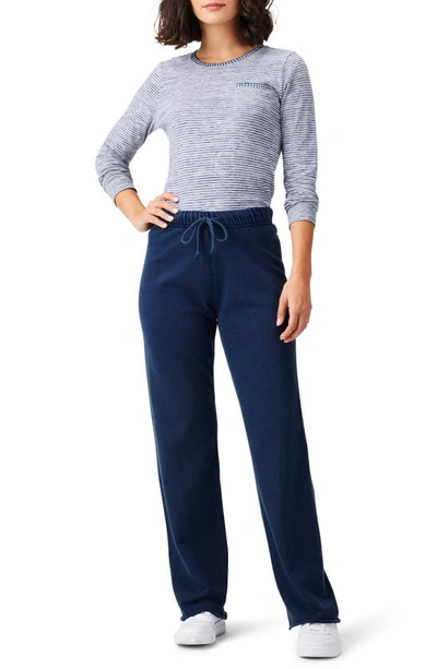 Shop Nzt By Nic+zoe French Terry Drawstring Pants In Washed Indigo