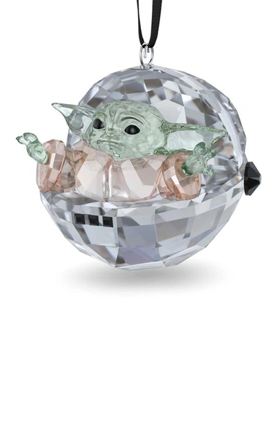 Shop Swarovski X Star Wars™ The Mandalorian Grogu Crystal Ornament In White Multicolored