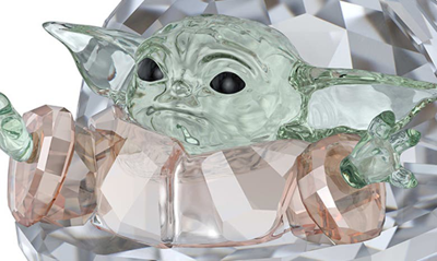 Shop Swarovski X Star Wars™ The Mandalorian Grogu Crystal Ornament In White Multicolored