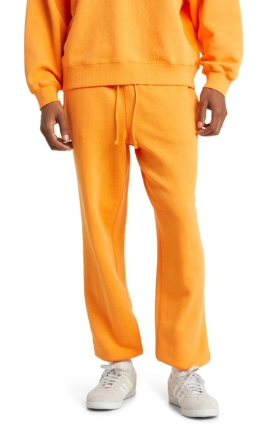 Shop Elwood Core Organic Cotton Brushed Terry Sweatpants In Hunters Orange