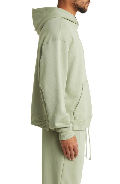 Shop Elwood Core Oversize Organic Cotton Brushed Terry Hoodie In Sage