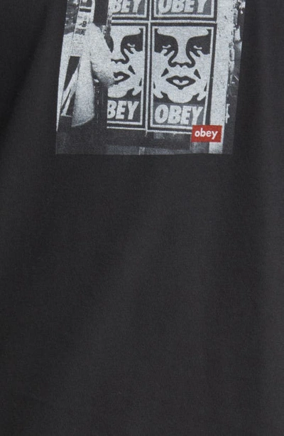 Shop Obey Icon Photo Organic Cotton Graphic T-shirt In Faded Black