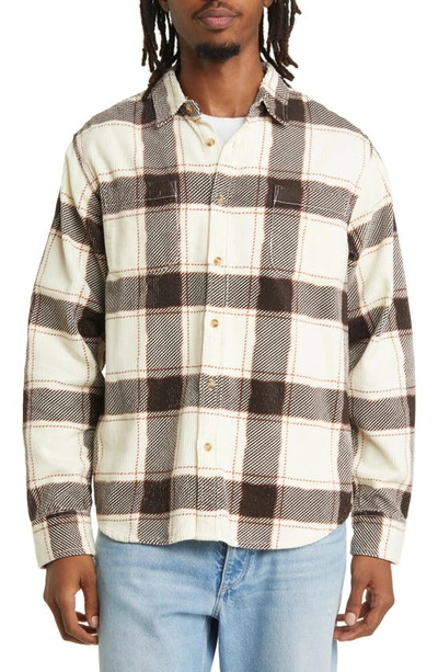Shop Obey Adrian Plaid Corduroy Button-up Shirt In Unbleached Multi