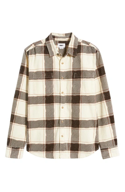 Shop Obey Adrian Plaid Corduroy Button-up Shirt In Unbleached Multi
