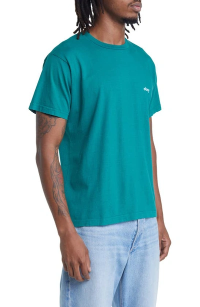 Shop Obey Building Organic Cotton Graphic T-shirt In Adventure Green