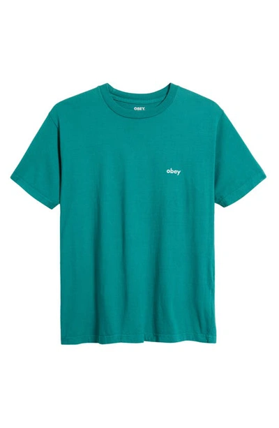 Shop Obey Building Organic Cotton Graphic T-shirt In Adventure Green