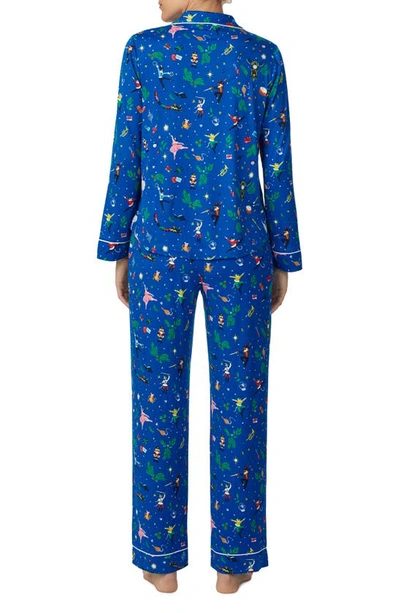 Kate Spade New York Printed Pajama Set In Dark Blue Print