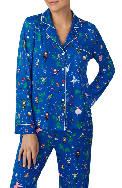 Kate Spade New York Printed Pajama Set In Dark Blue Print