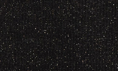 Ming Wang Shimmer Rib Knit Midi Skirt In Black/ Silver