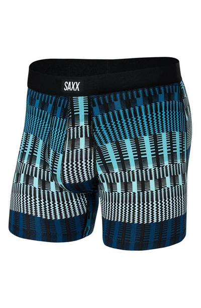Shop Saxx Relaxed Fit Boxer Briefs In Frequency Stripe- Teal