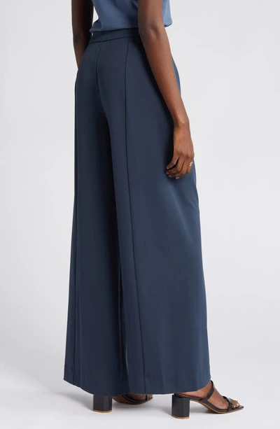 Shop Nordstrom Seamed Wide Leg Pants In Navy Blueberry