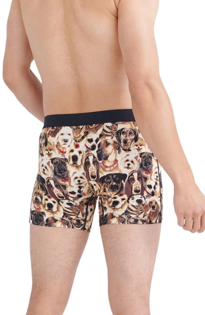 Shop Saxx Vibe Supersoft Slim Fit Performance Boxer Briefs In Dogs Of - Multi