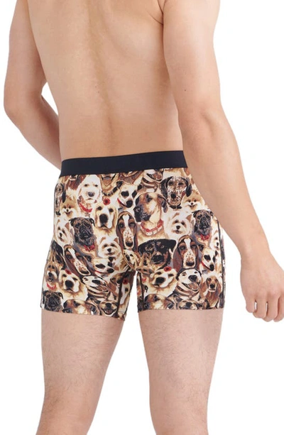 Saxx Vibe Super Soft Slim Fit Boxer Briefs In Dogs Of - Multi