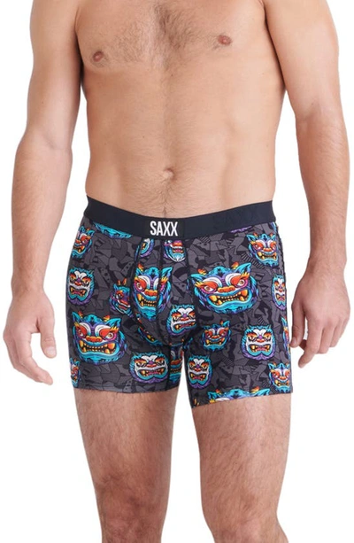 Shop Saxx Vibe Super Soft Slim Fit Boxer Briefs In Year Of The Dragon- Multi