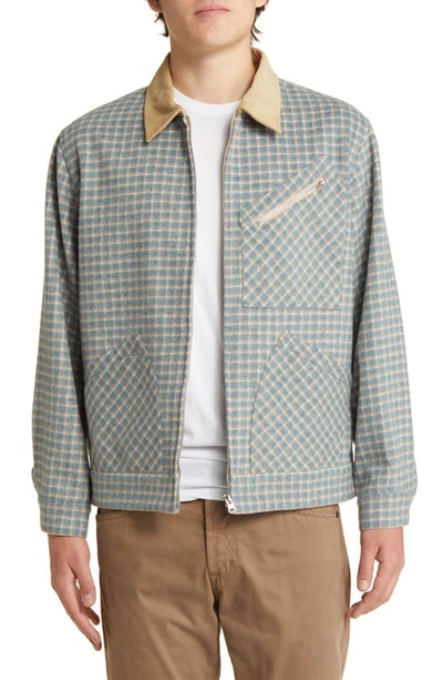 Shop Rails Ketter Check Wool Blend Zip-up Barn Jacket In Rust Shimmer Wheat