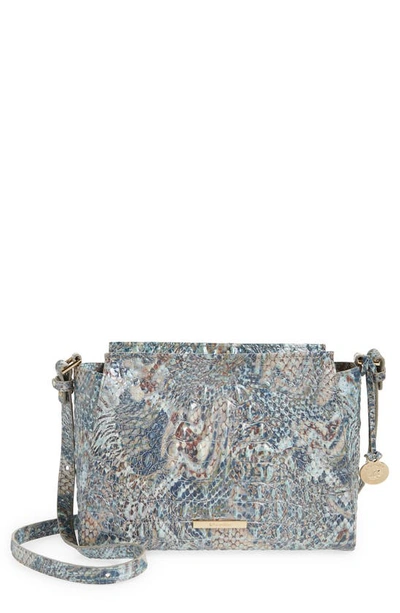 Shop Brahmin Hillary Croc Embossed Leather Crossbody Bag In Icy Python