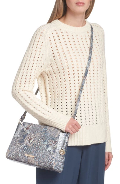 Shop Brahmin Hillary Croc Embossed Leather Crossbody Bag In Icy Python