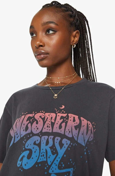 Shop Mother The Rowdy Cotton Graphic Tee In Western Sky